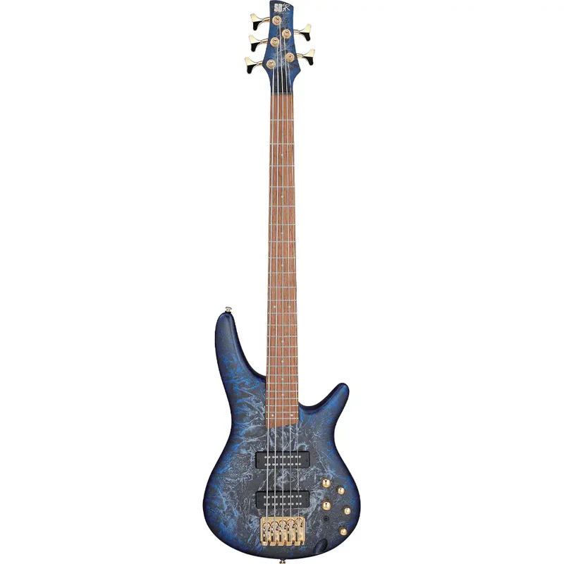 Bajo Eléctrico Ibanez SR305EDX-CZM 5 cuerdas vista completa en azul texturizado sombreado mate