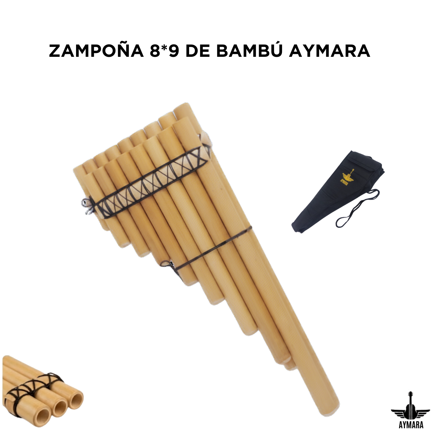 Zampoña 8*9 de Bambú AYMARA Profesional