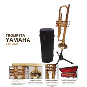 Trompeta Yamaha YTR-2321 — Bb Dorada Made in Japan con Estuche Rígido