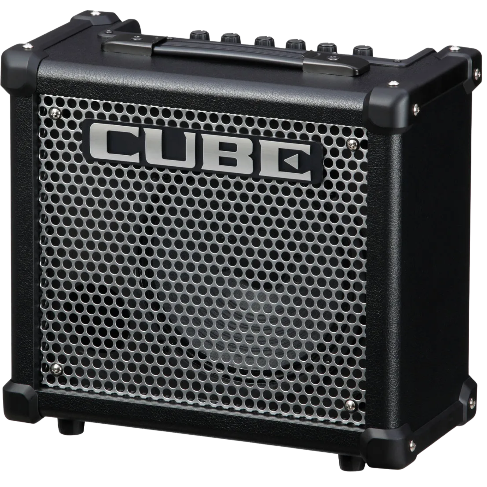 Amplificador Roland CUBE-10GX panel de control COSM con perillas de ganancia, volumen, ecualizador y efectos