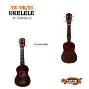 Ukelele Vozzex VZ-UK/21 Soprano 21 pulgadas color marrón – vista frontal y trasera