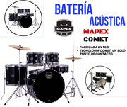 Batería Acústica Mapex Comet Color Negro - JK Music Peru