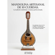 Mandolina artesanal de 10 cuerdas - vista frontal con grabado