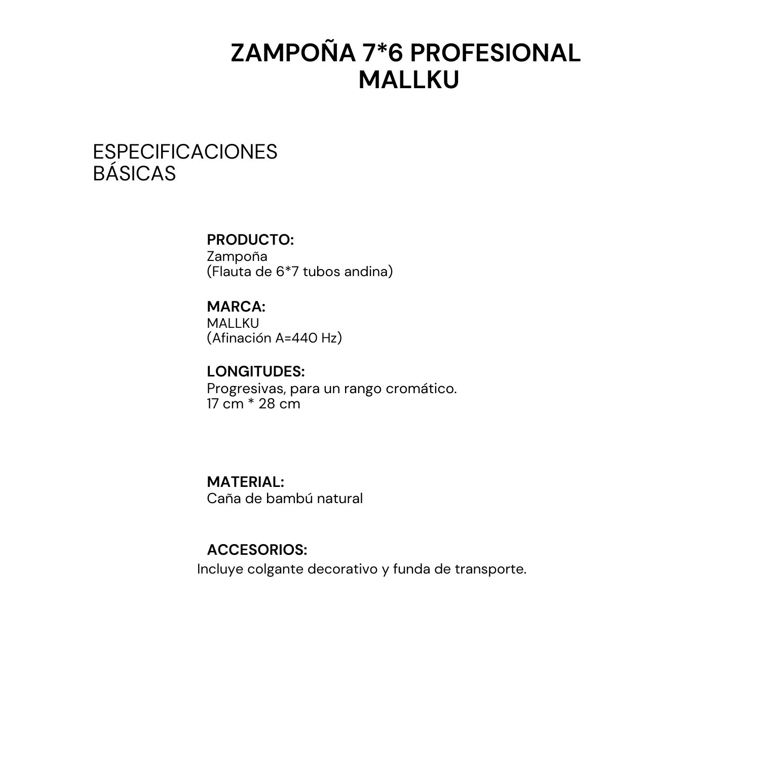 Zampoña 7*6 Profesional MALLKU