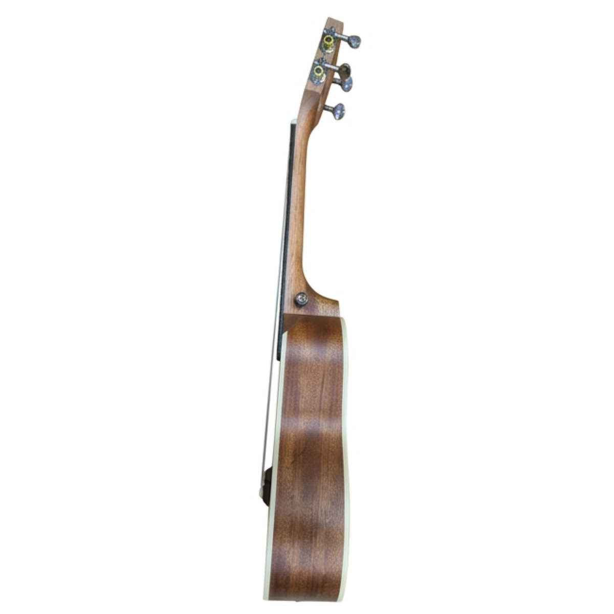 Ukulele Concierto K2 BARRT vista lateral – perfil cutaway y profundidad del cuerpo