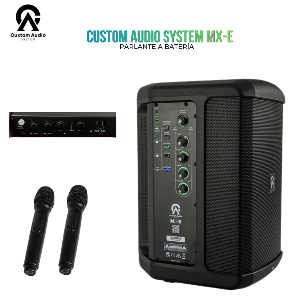 Parlante a Batería Custom Audio System MX-E 200W Bluetooth
