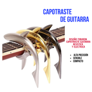 Capotraste Diseño Tiburón para Guitarra Acústica y Eléctrica