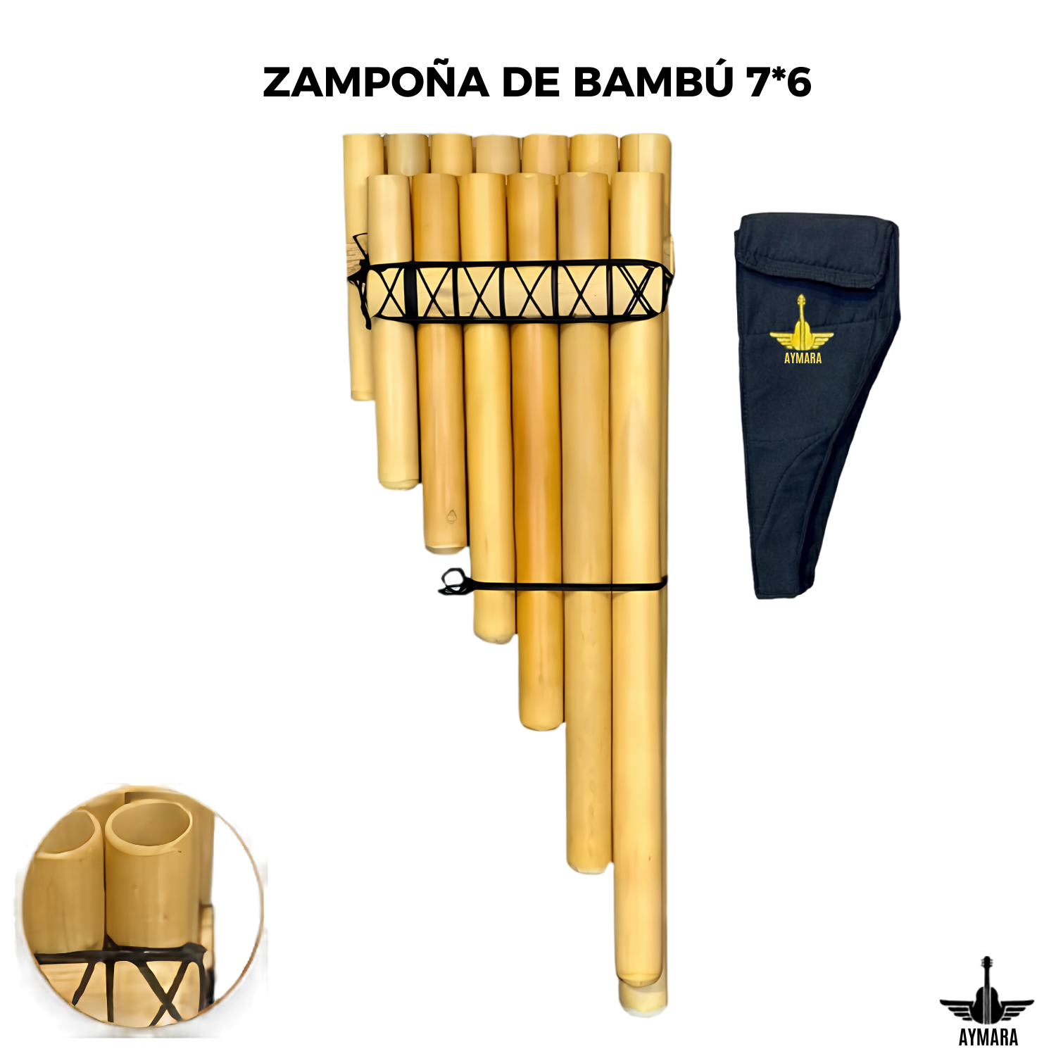 Zampoña de Bambú 7*6 AYMARA Profesional