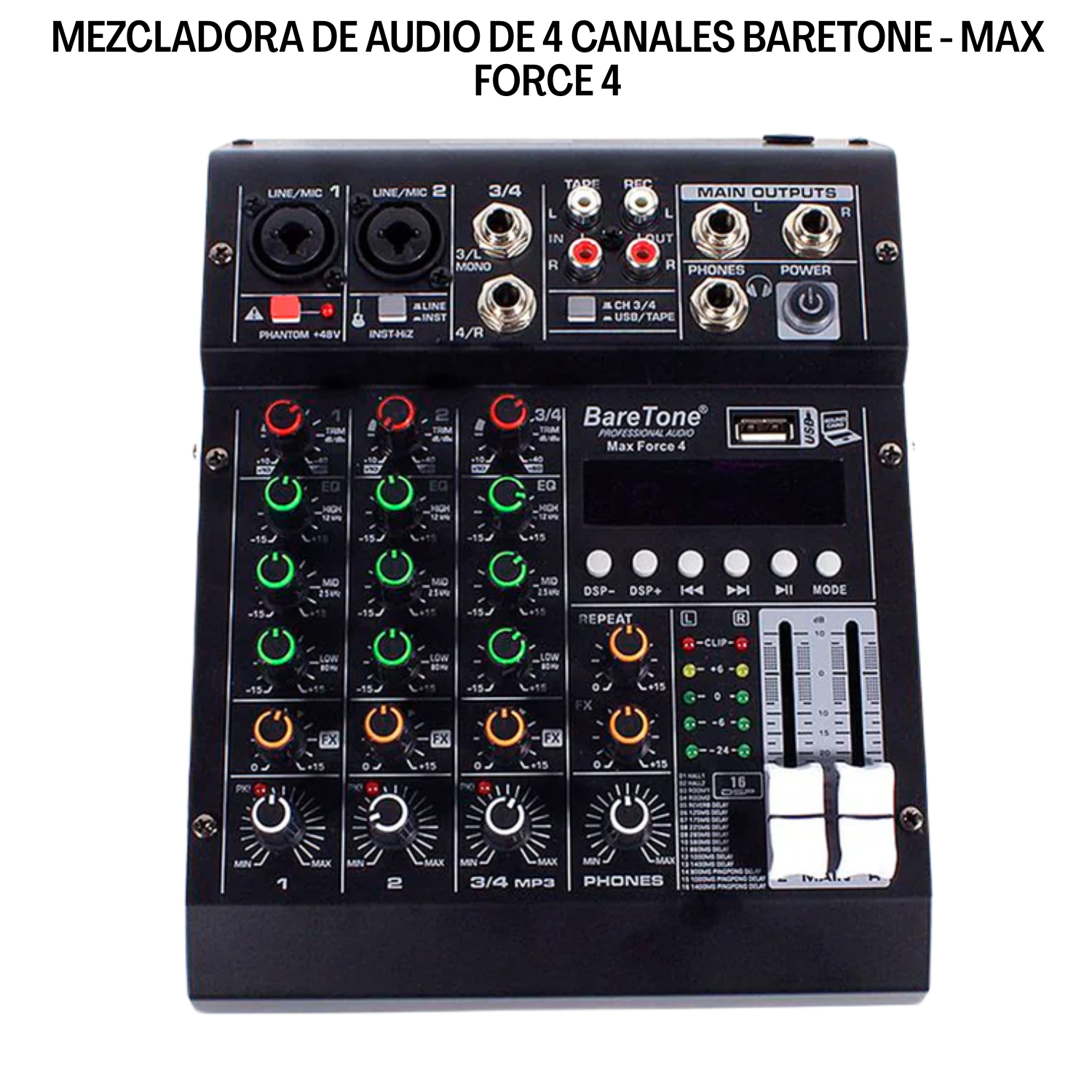 Mezclador Pottenza PZ-U4 4 canales compacto