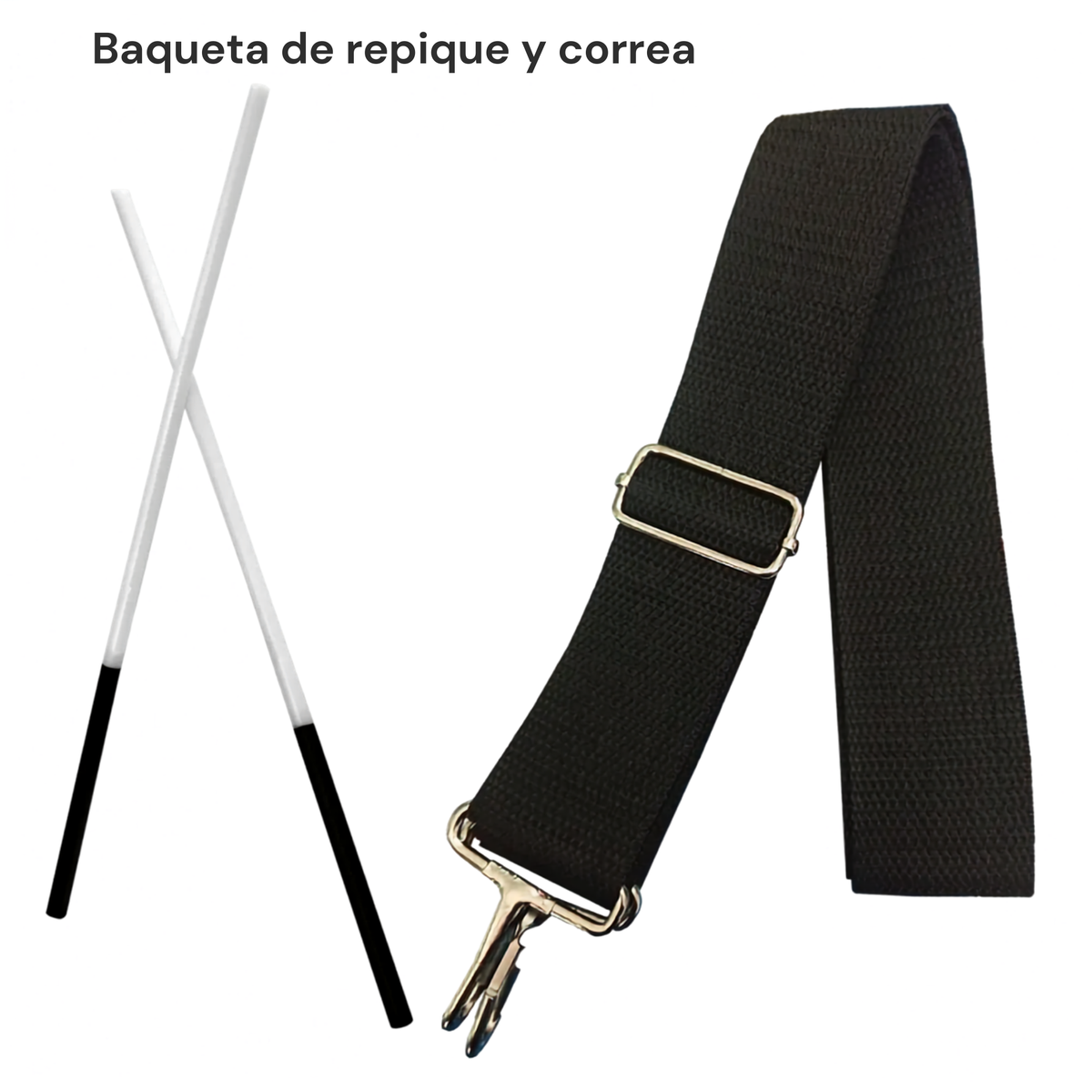 Baquetas de silicona y correa ajustable incluidas con el repique