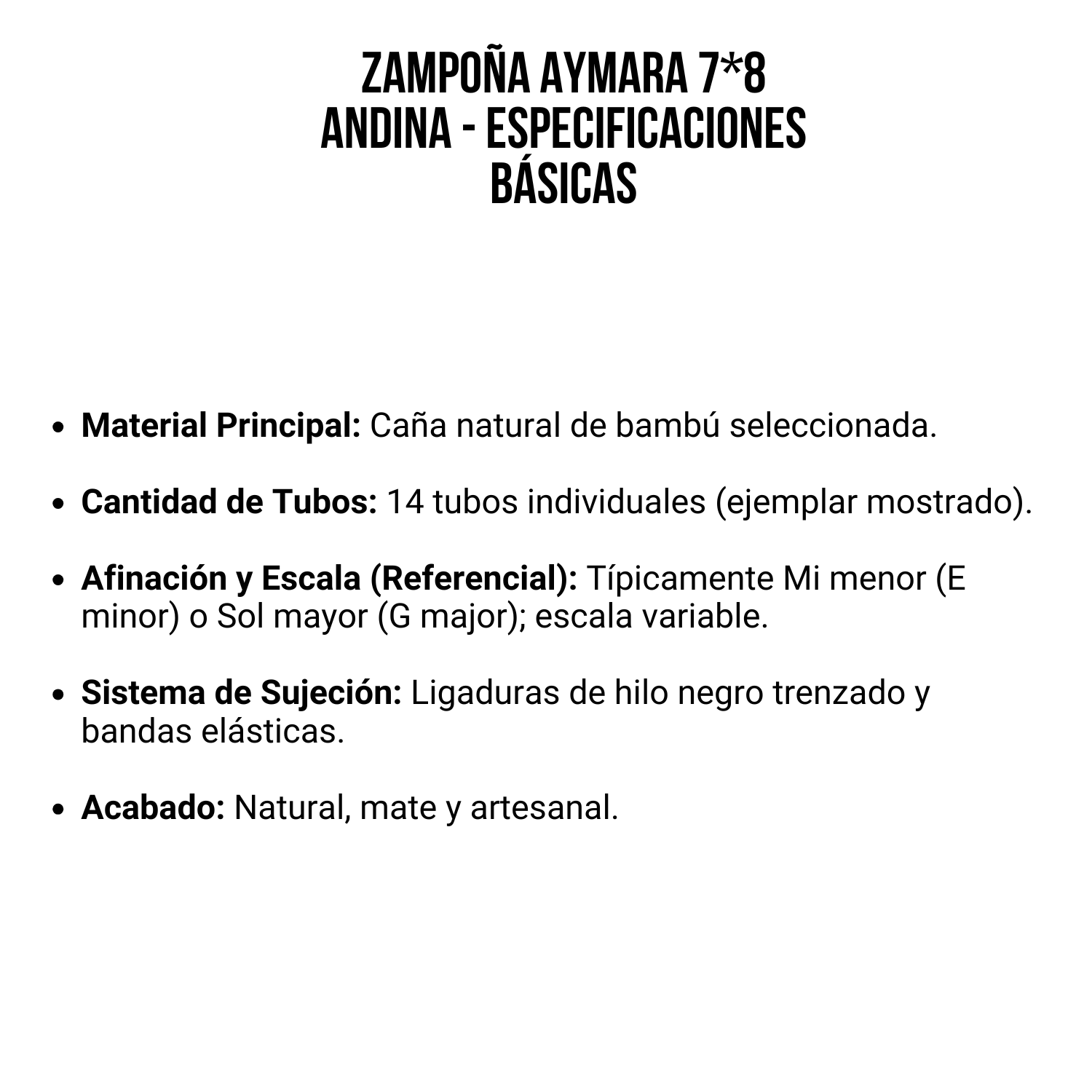 Zampoña AYMARA 7*8 Andina Profesional