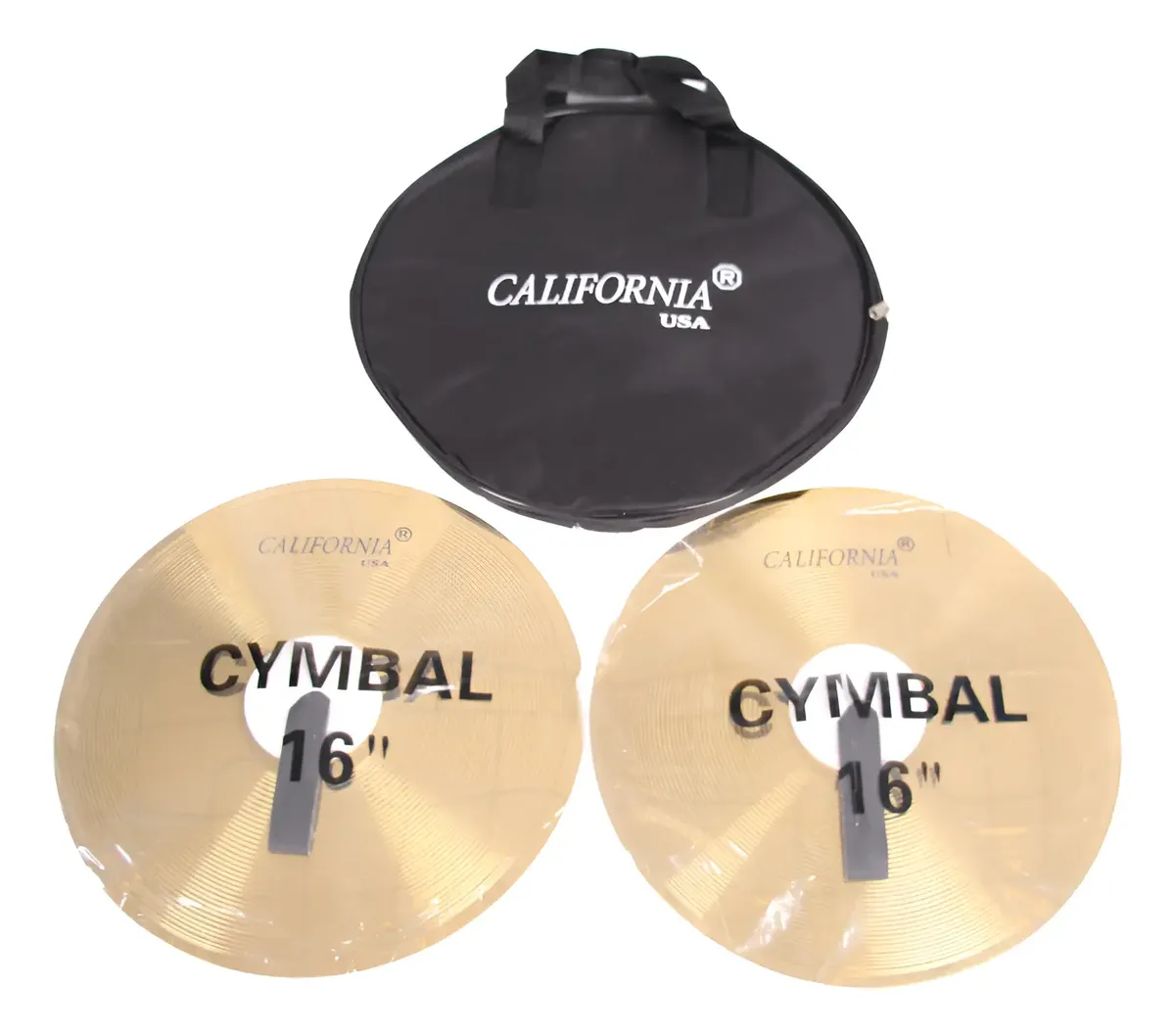 Platillos de Banda California 16 pulgadas Cymbal - par con funda