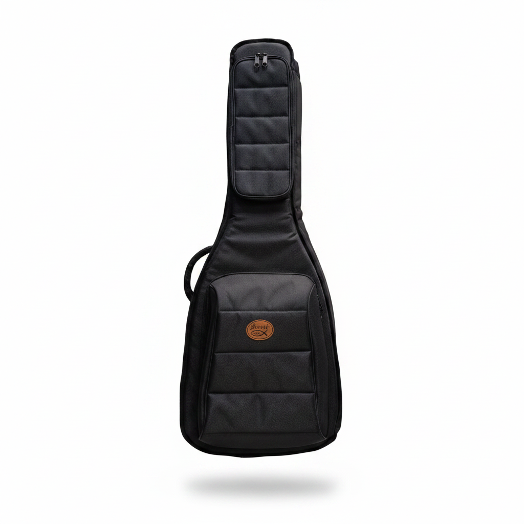 Estuche de lona negro para guitarra acústica jumbo Barrt - fondo blanco