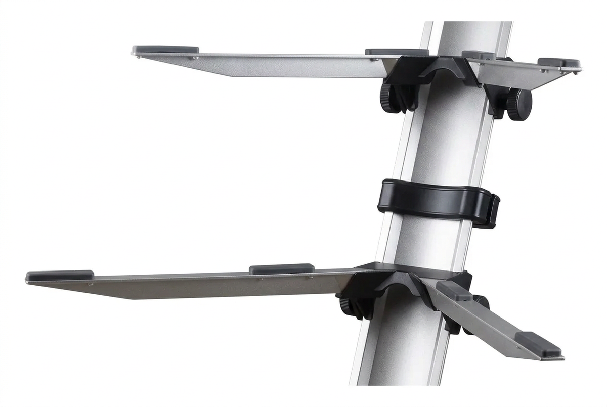 Brazos del pedestal Barrt plomo plata con anclajes negros