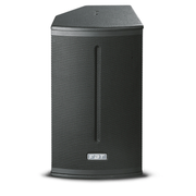 Vista frontal del parlante activo negro FBT X-PRO 115A de 15 pulgadas