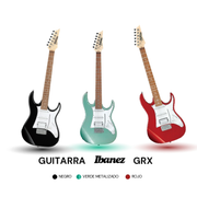Guitarra Eléctrica Ibanez GRX en colores Negro, Verde Metalizado y Rojo