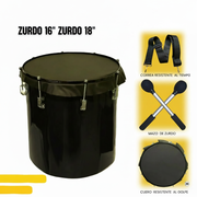 Zurdo negro de 16 pulgadas sin logotipos ni marcas superiores
