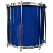 Repique de 12 x 12 pulgadas azul con aros y varillas cromadas para batucada