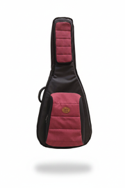 Estuche de lona vino y negro para guitarra acústica jumbo Barrt - fondo blanco efecto flotante